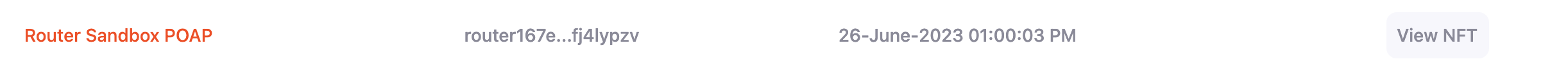 Sandbox POAP NFT in the List of CW-721 Tokens
