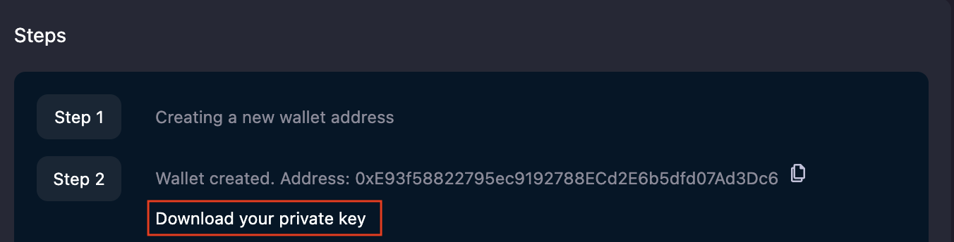 Downloading your Private Key