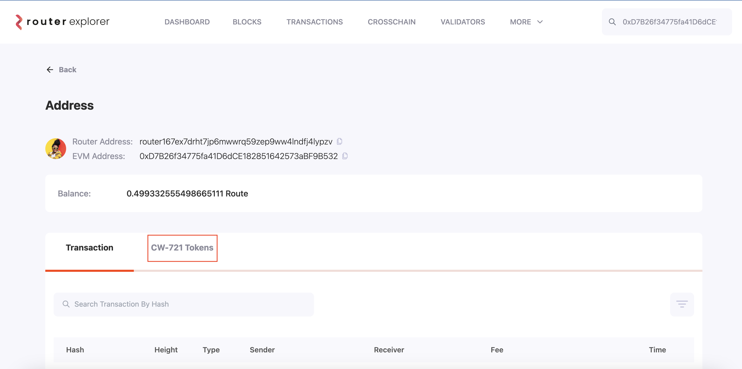 Viewing your CW-721 Tokens